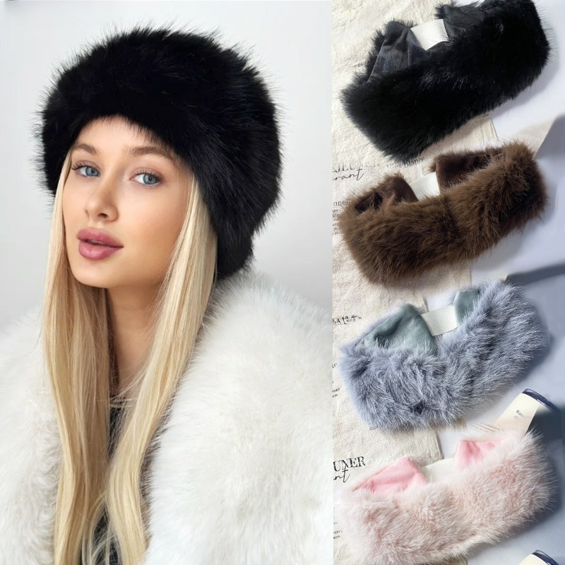 Wide Band Fur Headband Winter  - Fleece Ear Warmer Band review and price