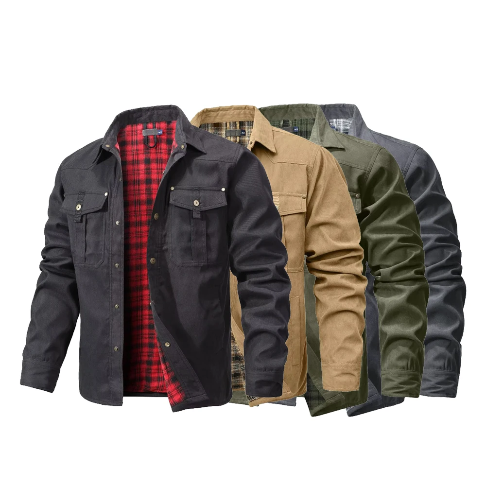 Men's Jackets Spring Flannel L - Flannel Shirt Lined review and price