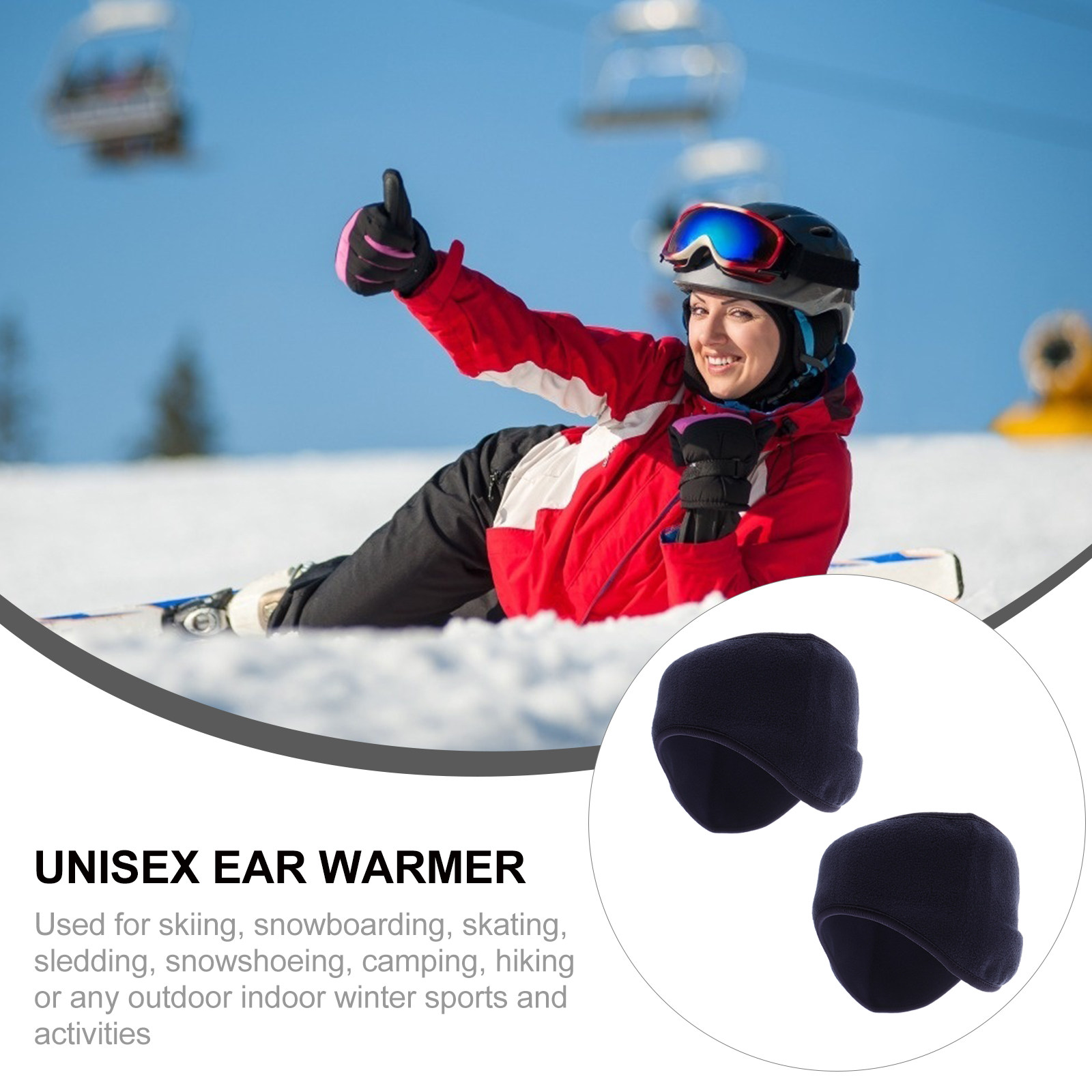 2Pcs Windproof Warm Headband P - Fleece Ear Warmer Band review and price