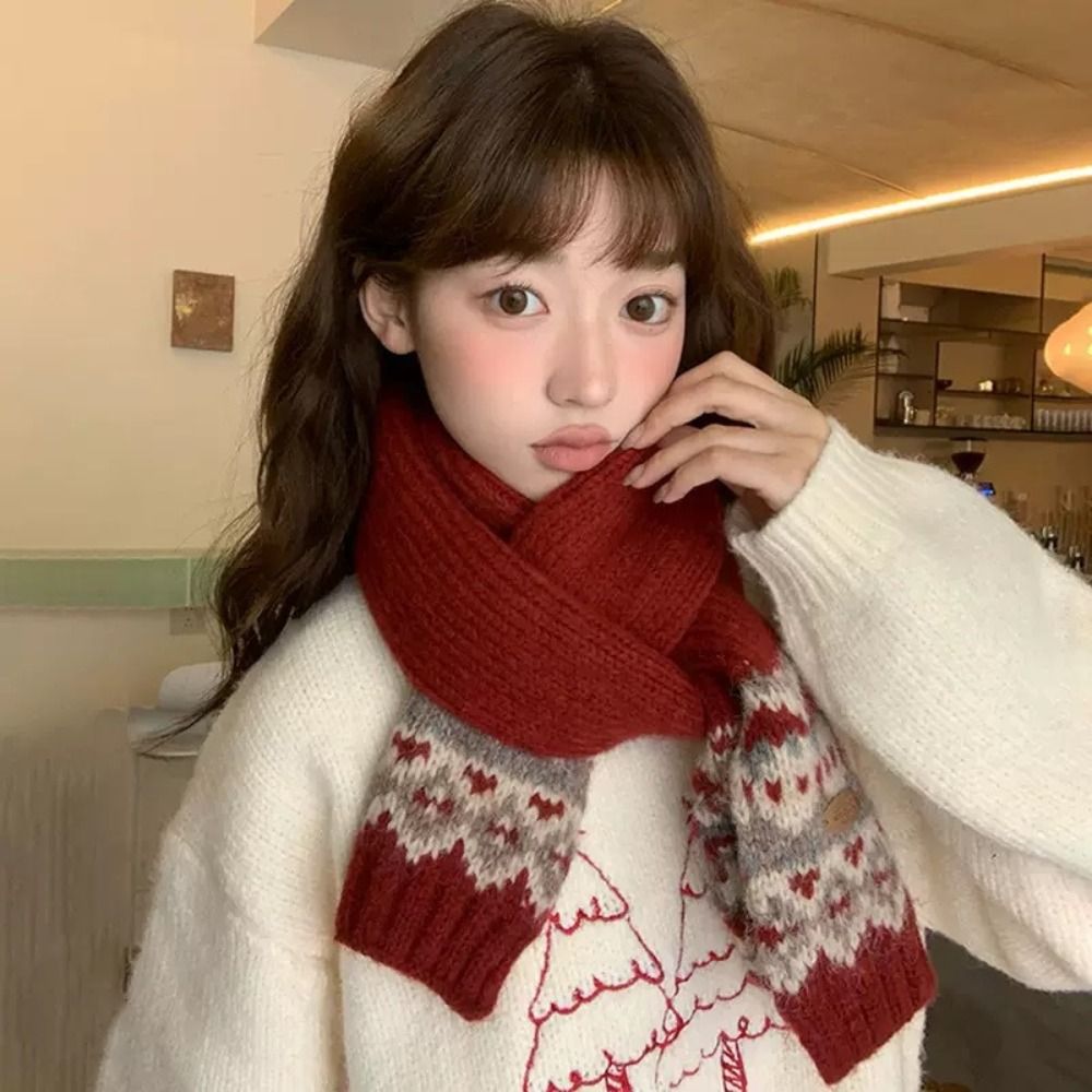 Classic Wool Jacquard Knitted  - Wool Scarf Men review and price