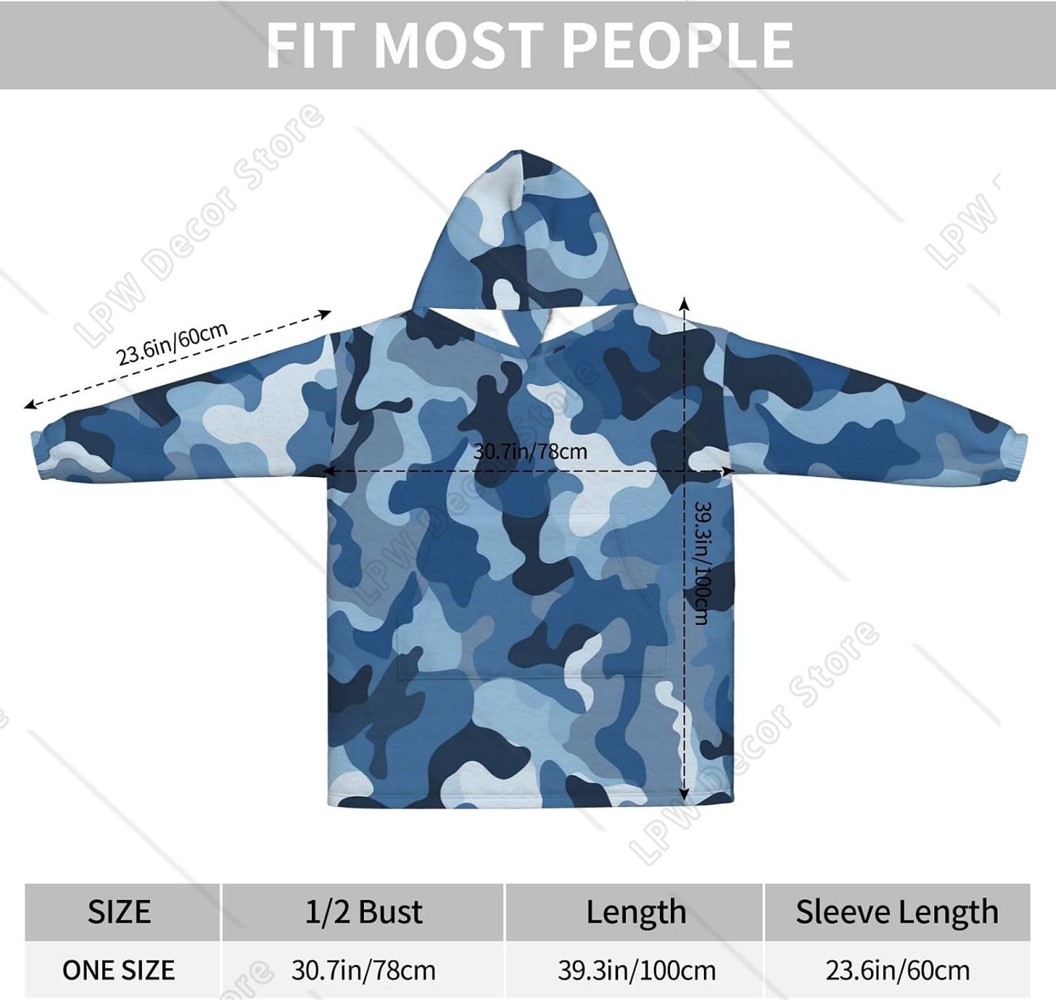 Classic Blue Camo Wearable Bla - Sherpa Hoodie Fleece review and price