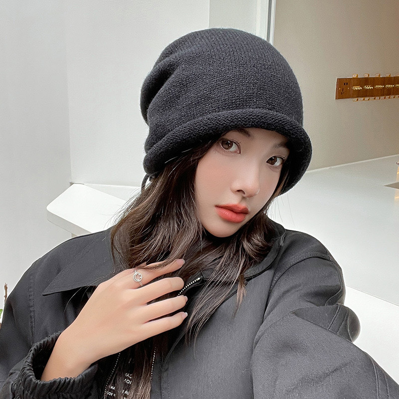Knitted Bonnet Hoods Female Wi - Knit Beanie Hat Warm review and price