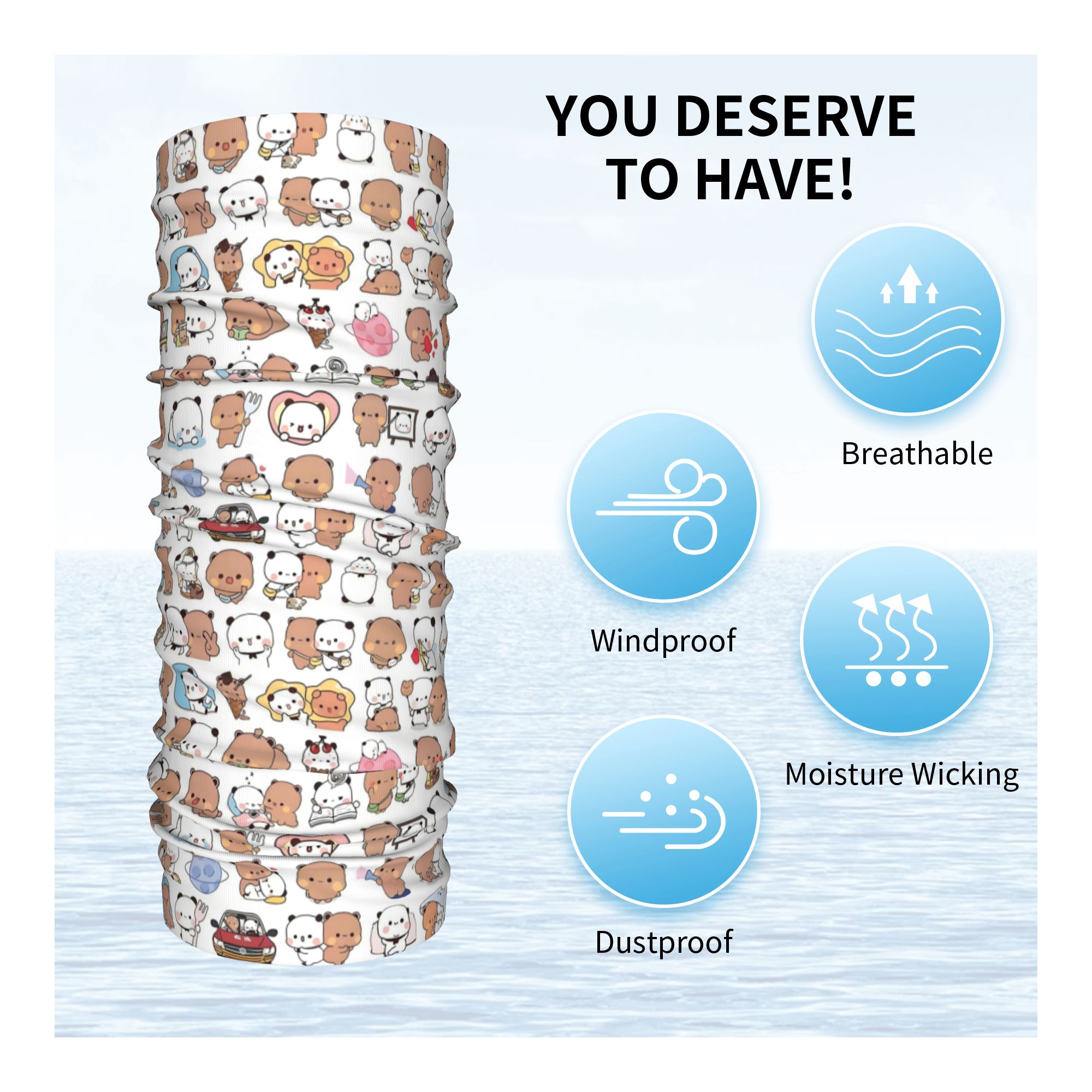Custom Bear Cartoon Peach And  - Neck Gaiter Fleece review and price