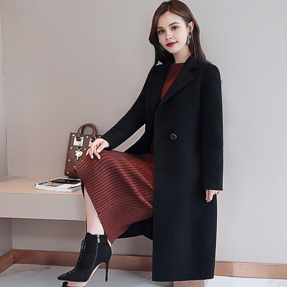 Women Wool Coat Solid Color Lo - Wool Coat Peacoat review and price