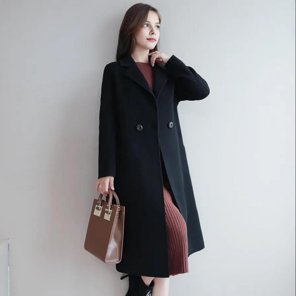 Women Wool Coat Solid Color Lo - Wool Coat Peacoat review and price
