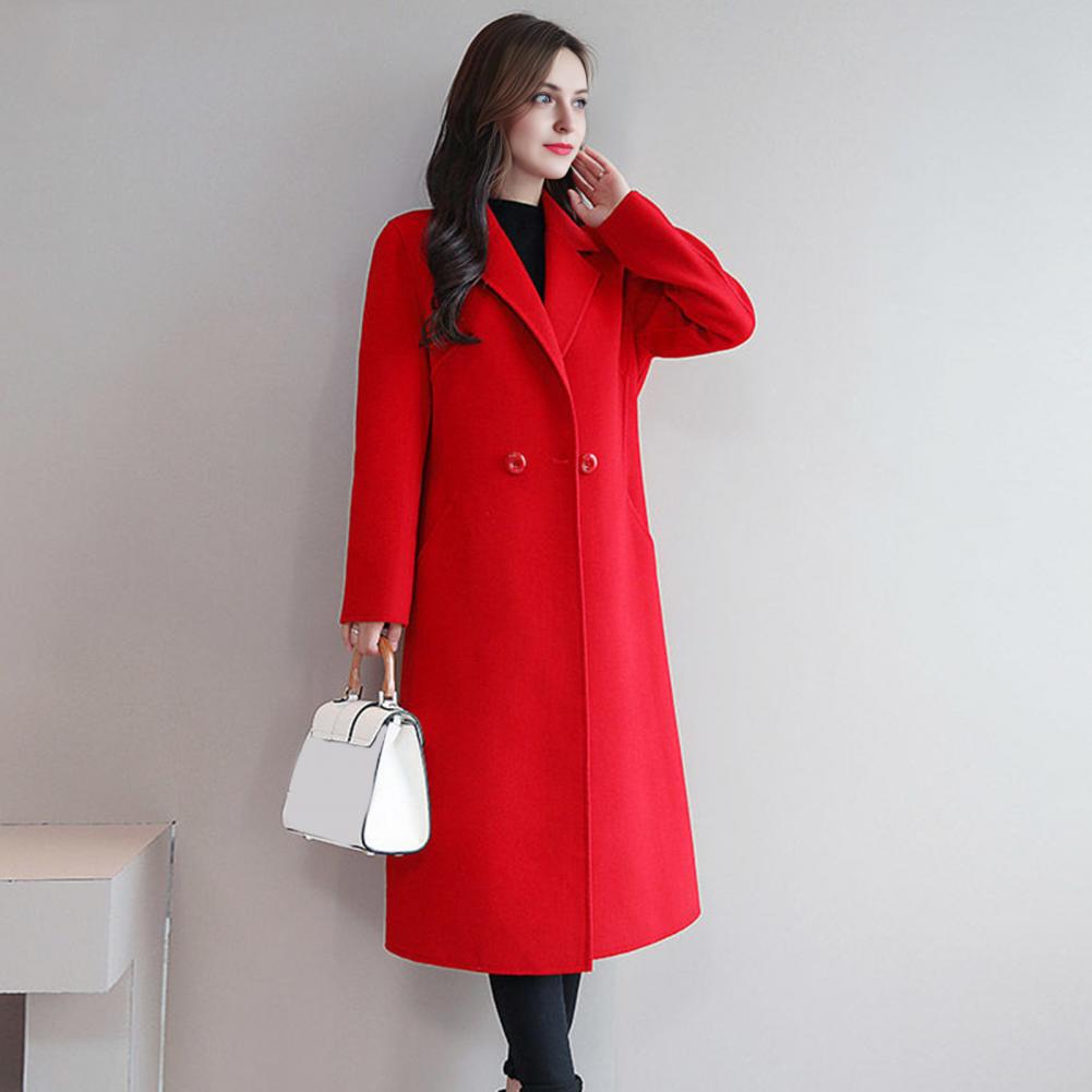 Women Wool Coat Solid Color Lo - Wool Coat Peacoat review and price