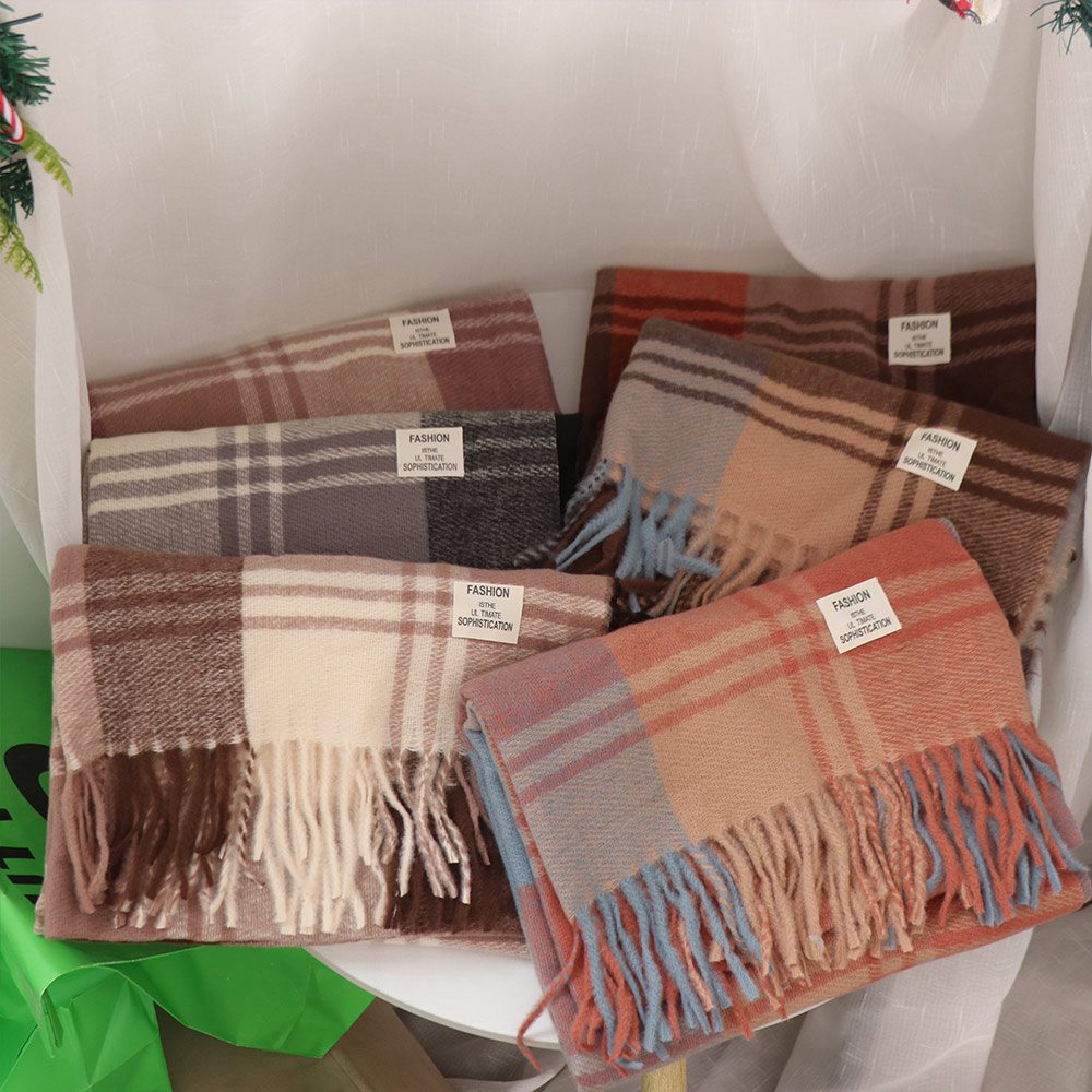 Casual Windproof Plaid Wool Sc - Wool Scarf Men review and price