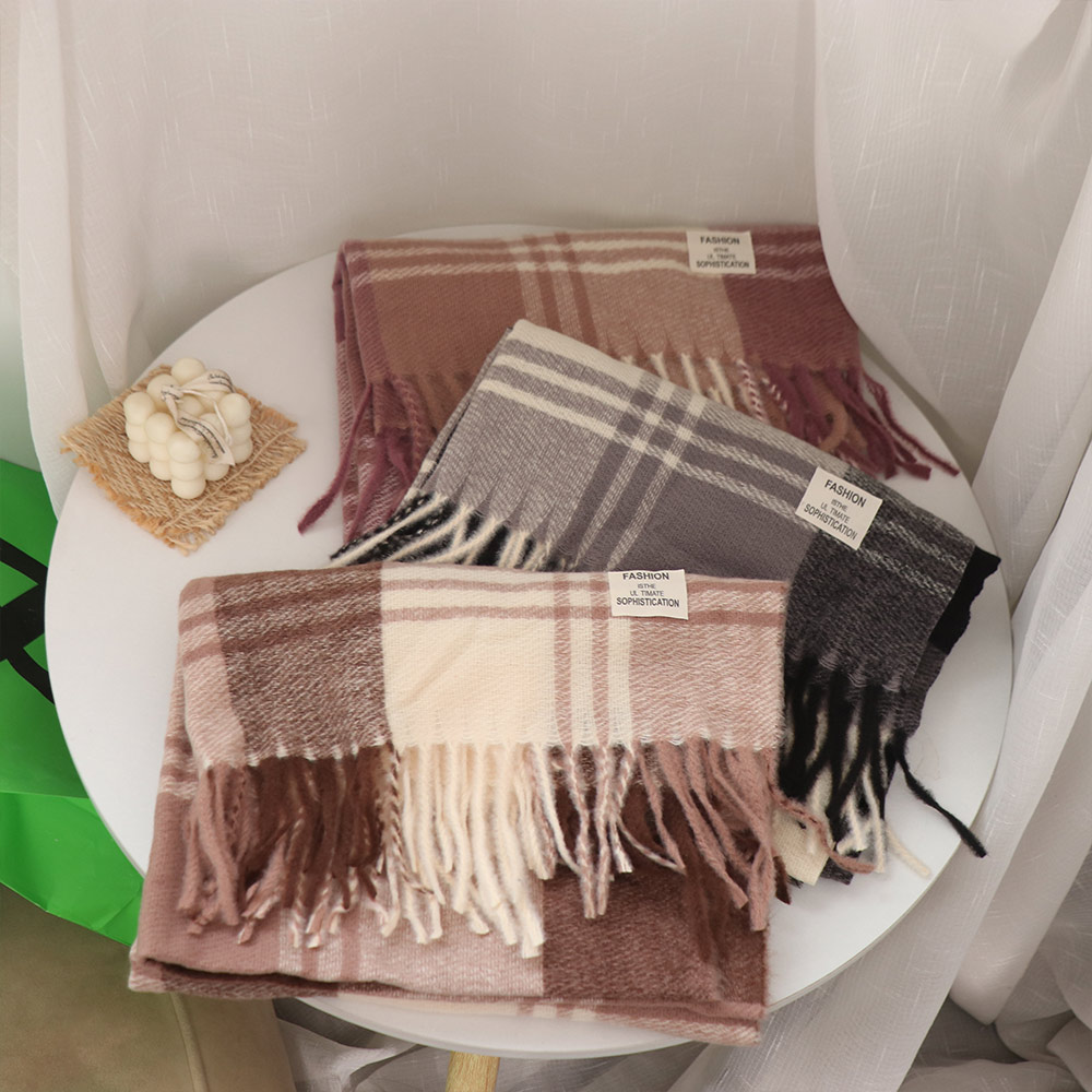 Casual Windproof Plaid Wool Sc - Wool Scarf Men review and price