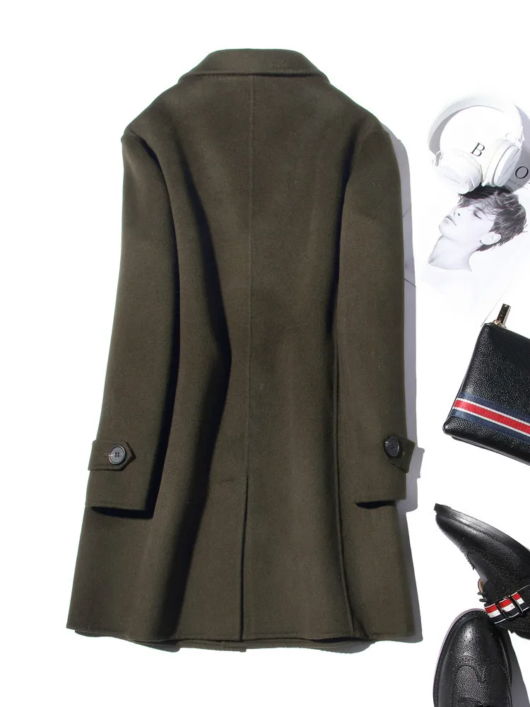 AYUNSUE 100% Wool Coat Men Aut - Wool Coat Peacoat review and price