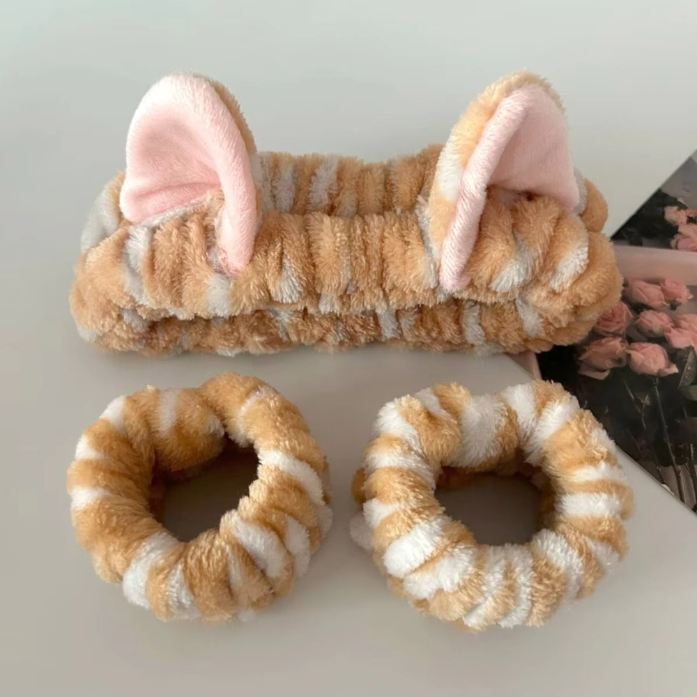 3pcs/set Leopard Print Cute Ca - Winter Headband Fleece review and price