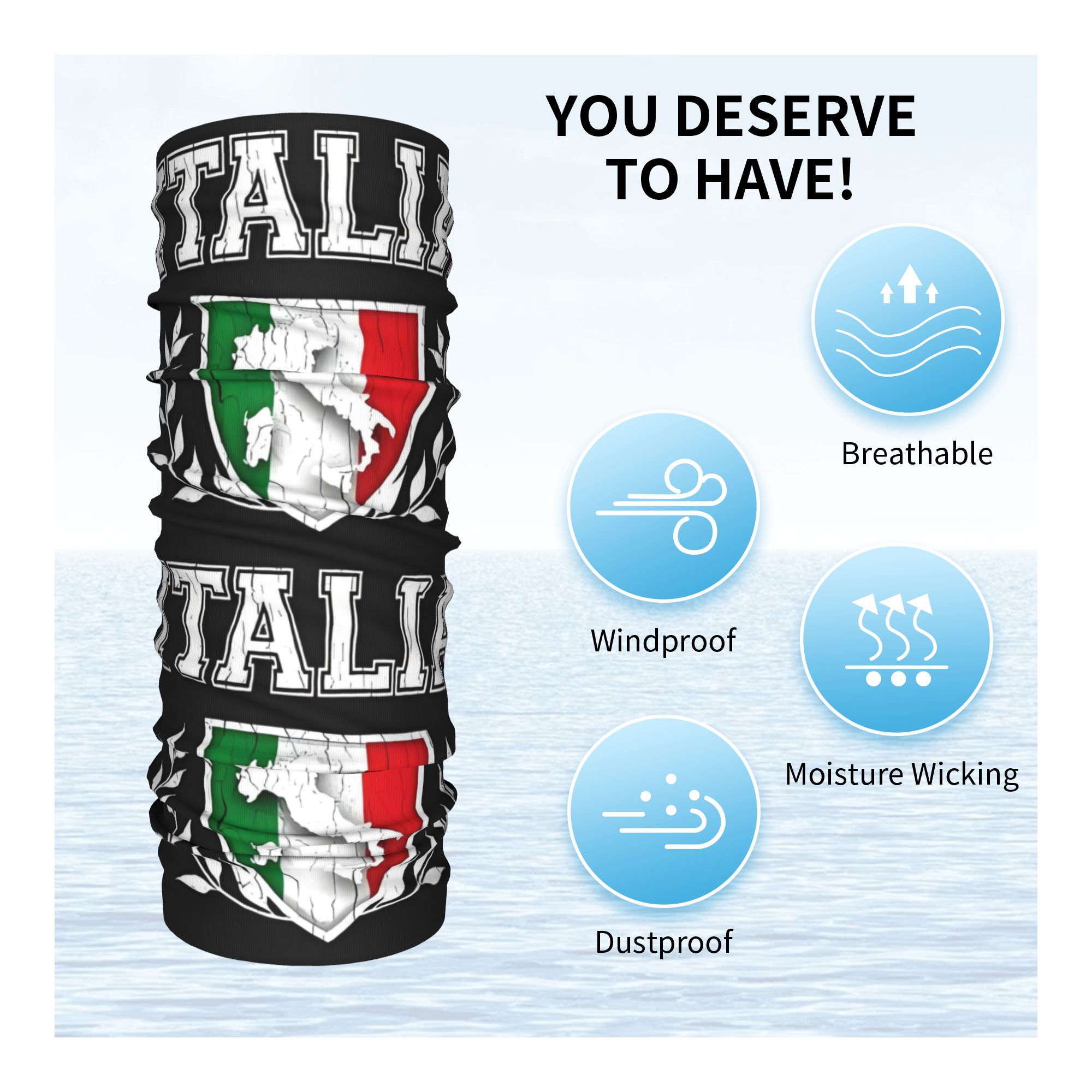 Custom Italy Flag Bandana Neck - Neck Gaiter Fleece review and price