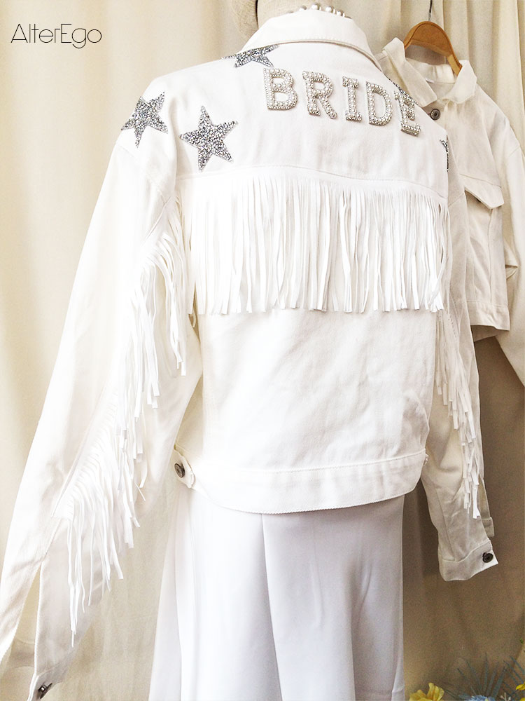 Denim Jacket With Stars White  - Down Jacket Packable review and price