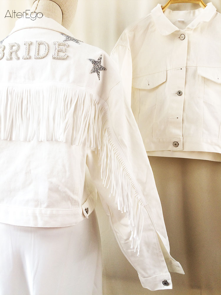 Denim Jacket With Stars White  - Down Jacket Packable review and price