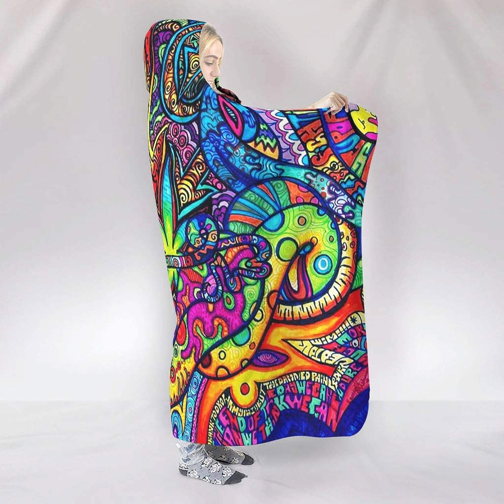 Abstract Bright Trippy Rainbow - Sherpa Hoodie Fleece review and price