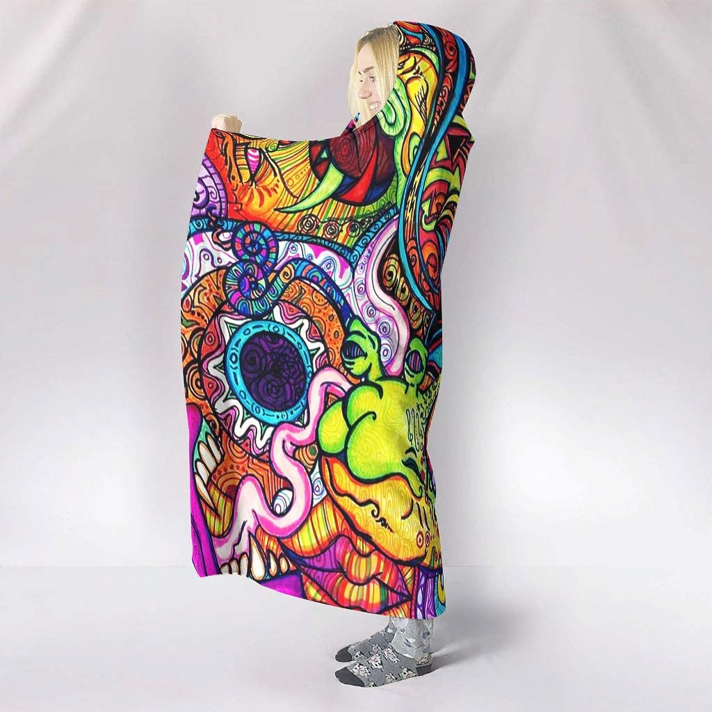 Abstract Bright Trippy Rainbow - Sherpa Hoodie Fleece review and price
