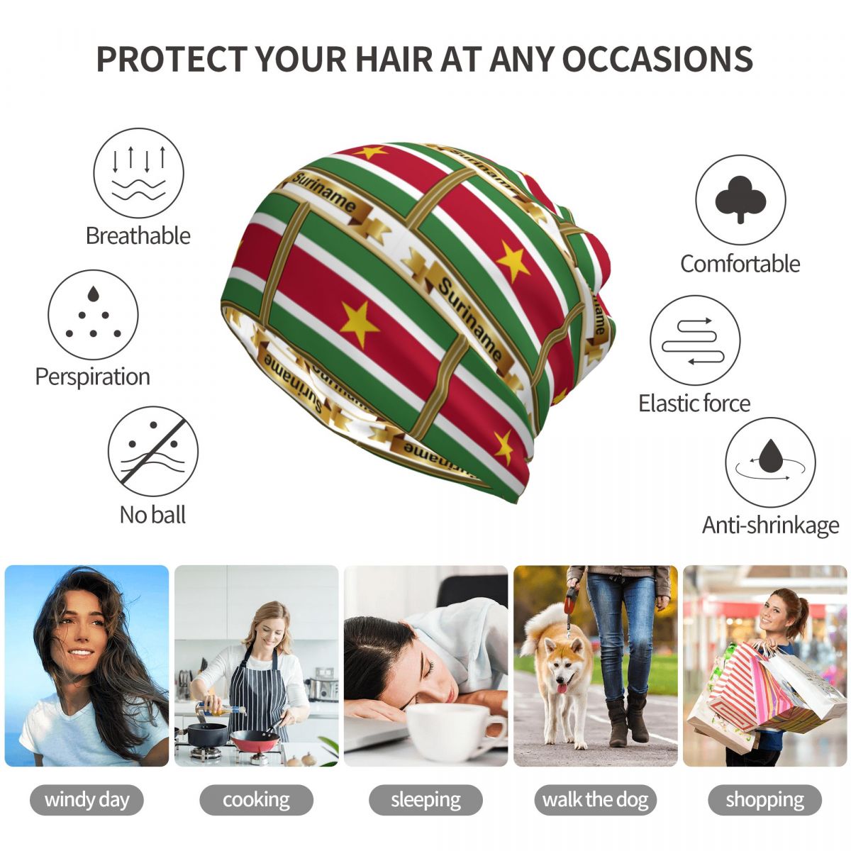 Suriname Flag Products (N) Ban - Knit Beanie Hat Warm review and price