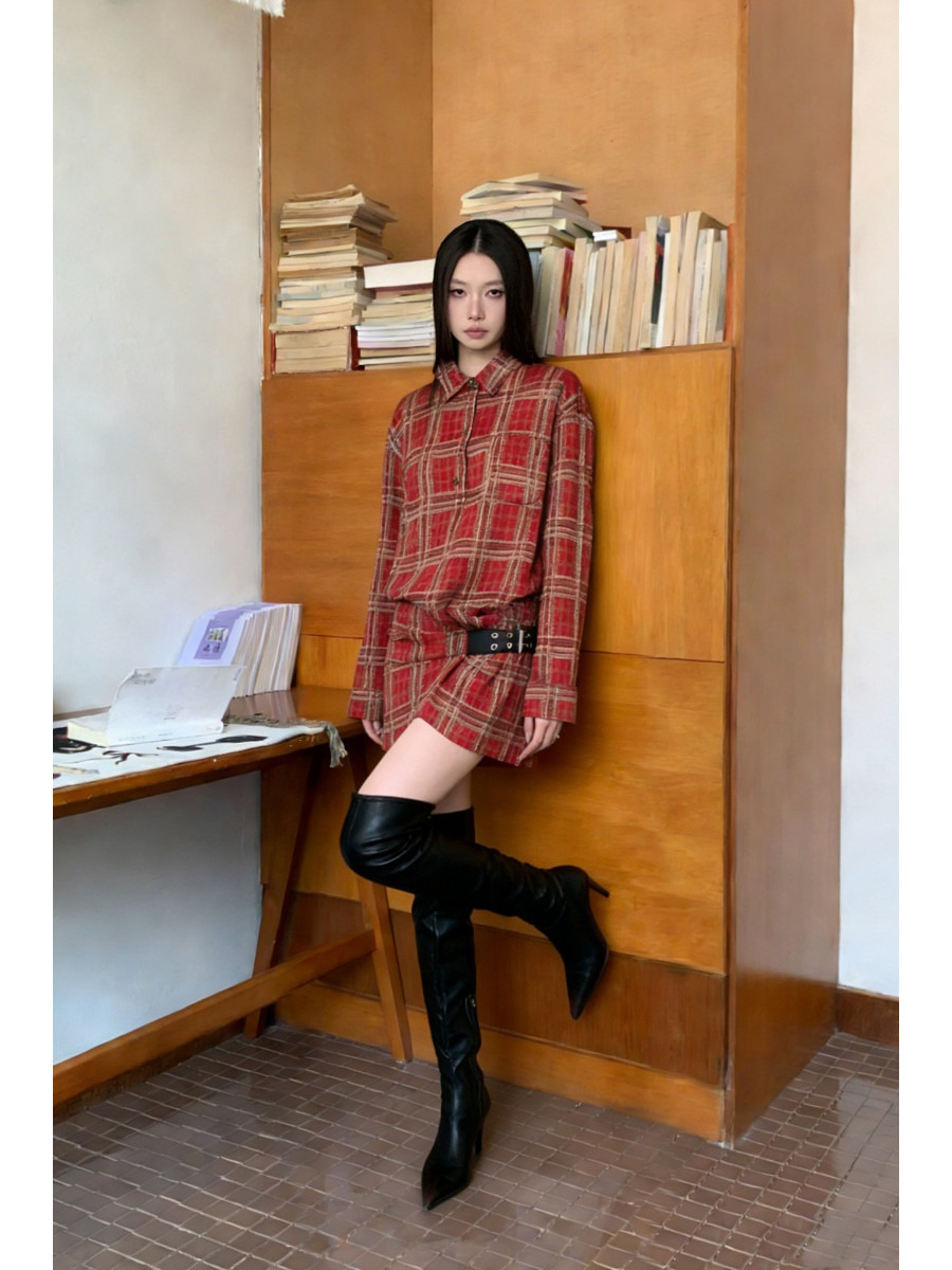 Punk Plaid Flannel Shirt Dress - Flannel Shirt Lined review and price