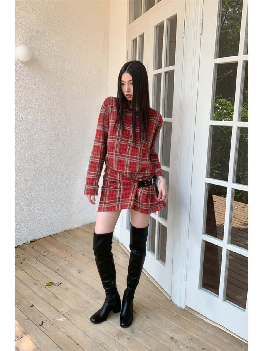 Punk Plaid Flannel Shirt Dress - Flannel Shirt Lined review and price