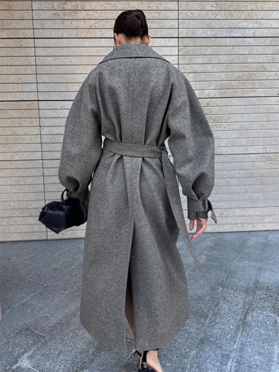 LUCYSHIHATTU Long Imitation wo - Wool Coat Peacoat review and price