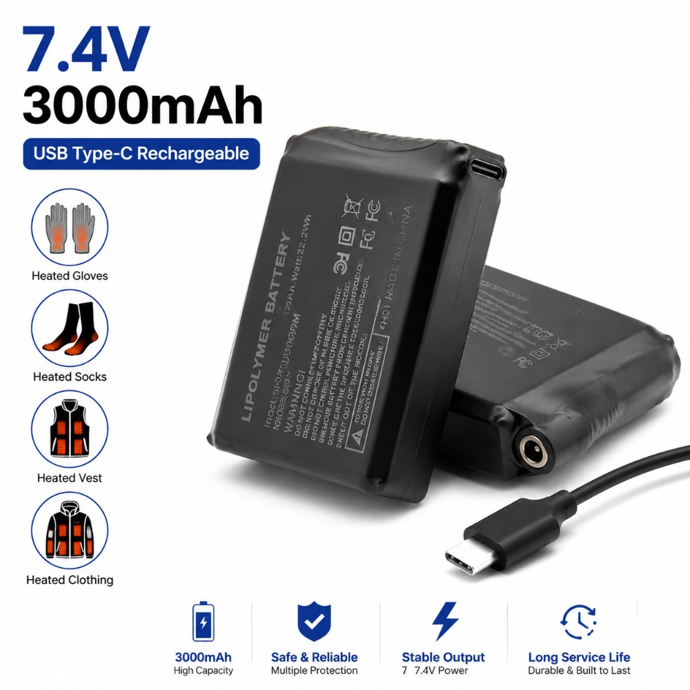 7.4V 3000mah Heated Gloves Bat - Heated Vest Battery review and price