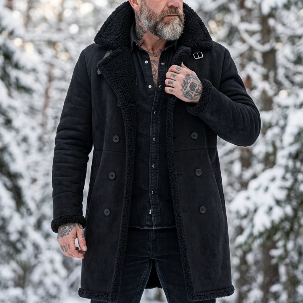 Men's Faux Suede Fur Lined Win - Down Jacket Packable review and price