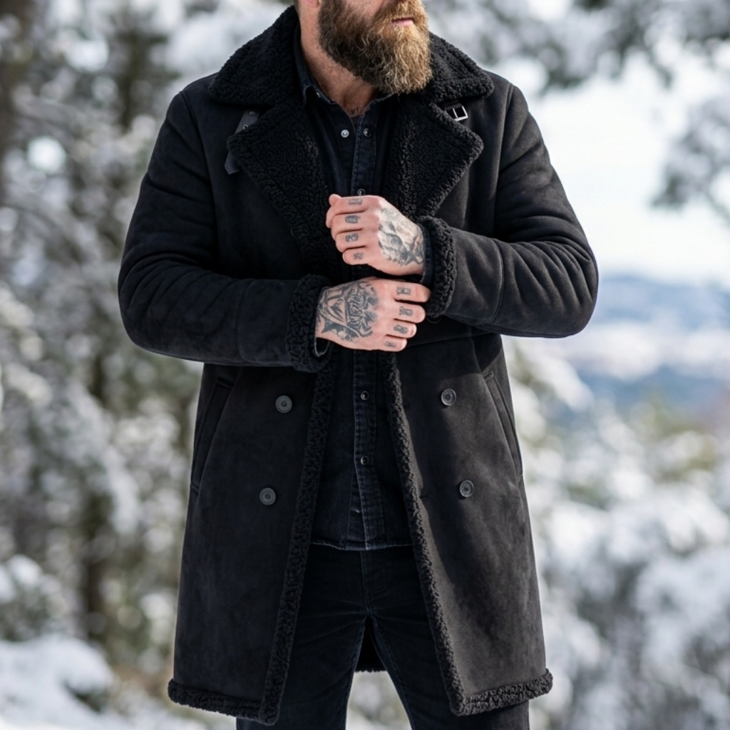 Men's Faux Suede Fur Lined Win - Down Jacket Packable review and price