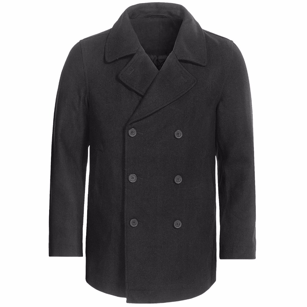 Custom Made Charcoal grey Pea  - Wool Coat Peacoat review and price