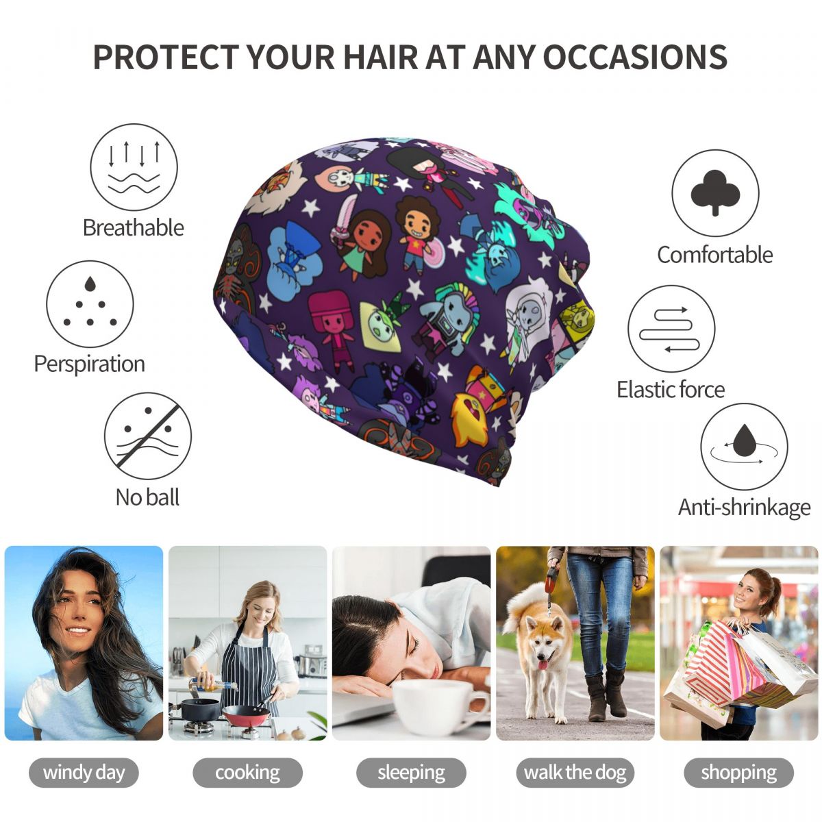 Crystal Gems Steven Universe B - Knit Beanie Hat Warm review and price