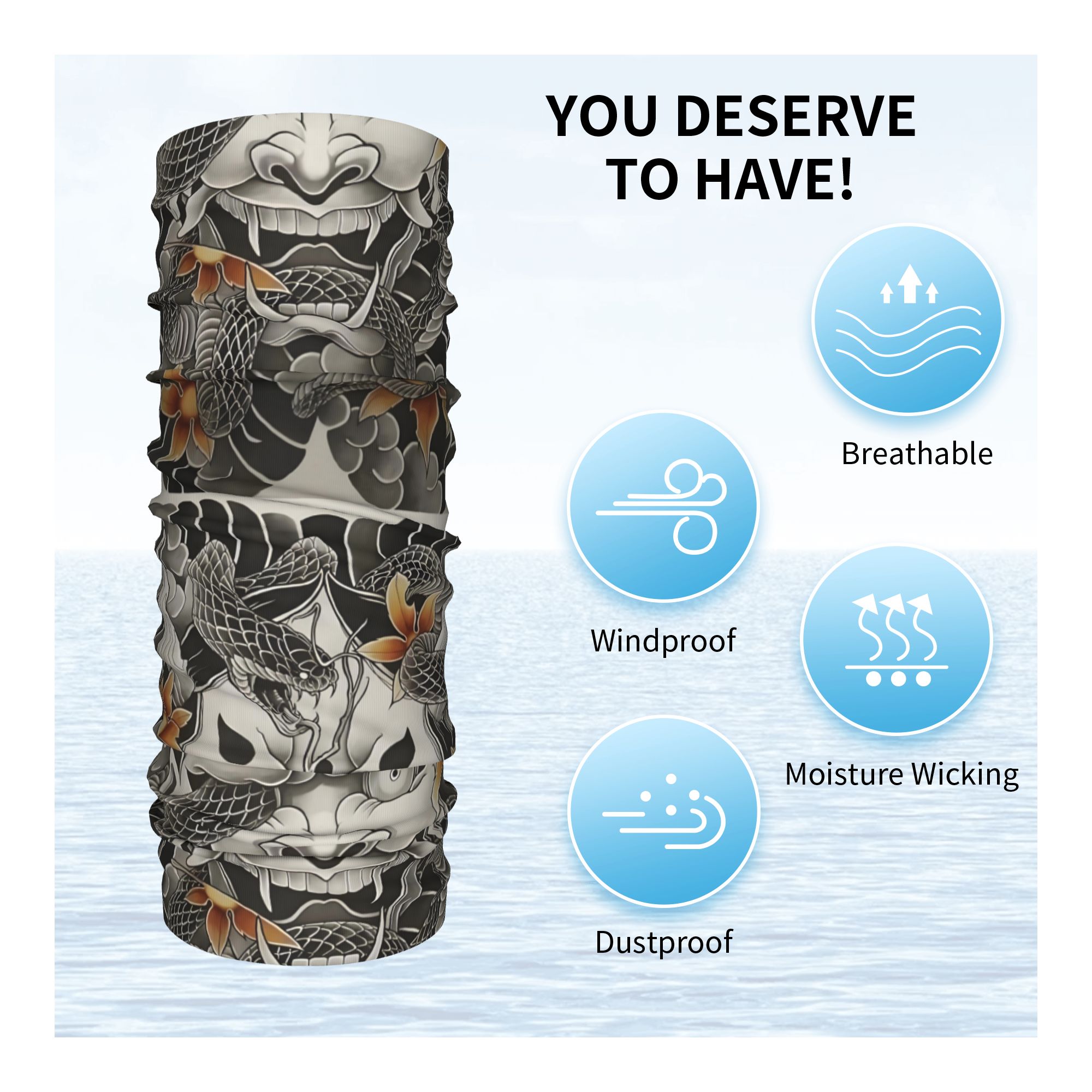 Custom Samurai Oni Demon Banda - Neck Gaiter Fleece review and price