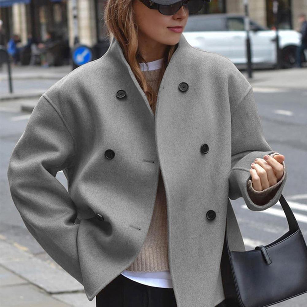 Women's Winter Cropped Wool Co - Wool Coat Peacoat review and price