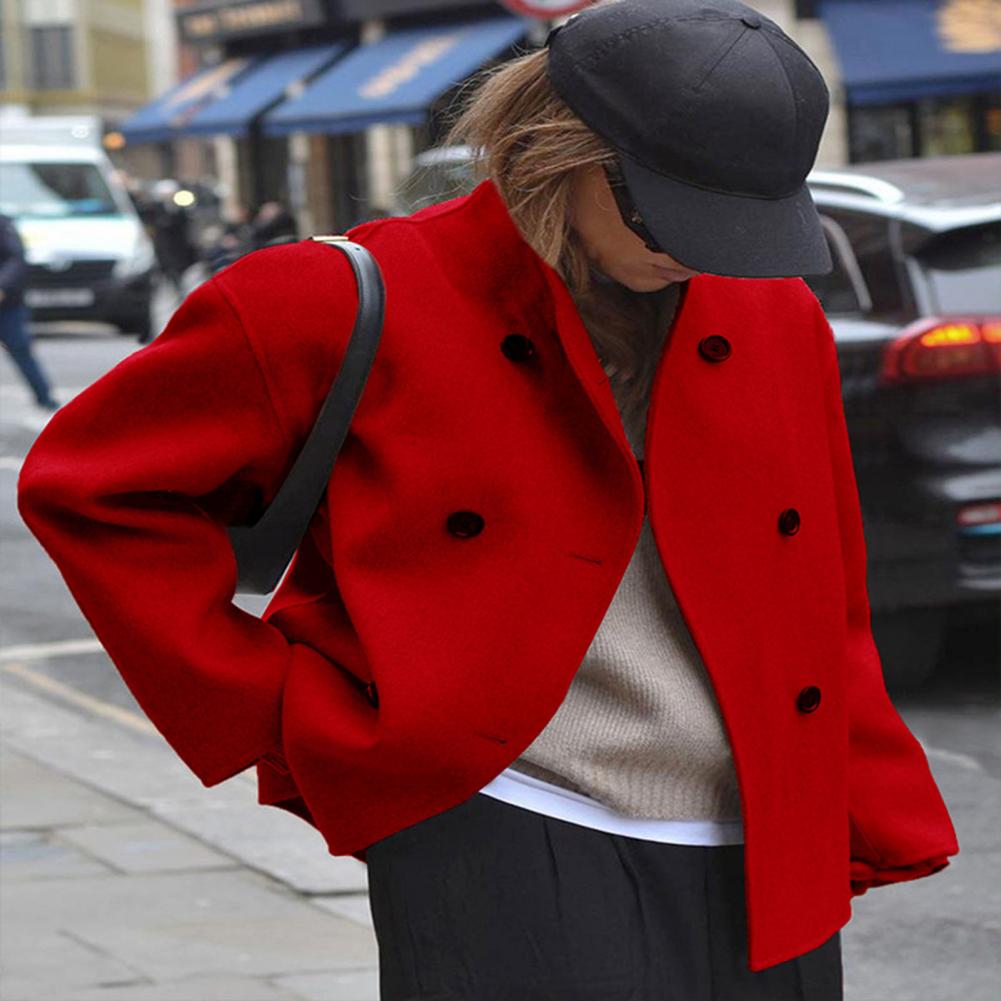 Women's Winter Cropped Wool Co - Wool Coat Peacoat review and price