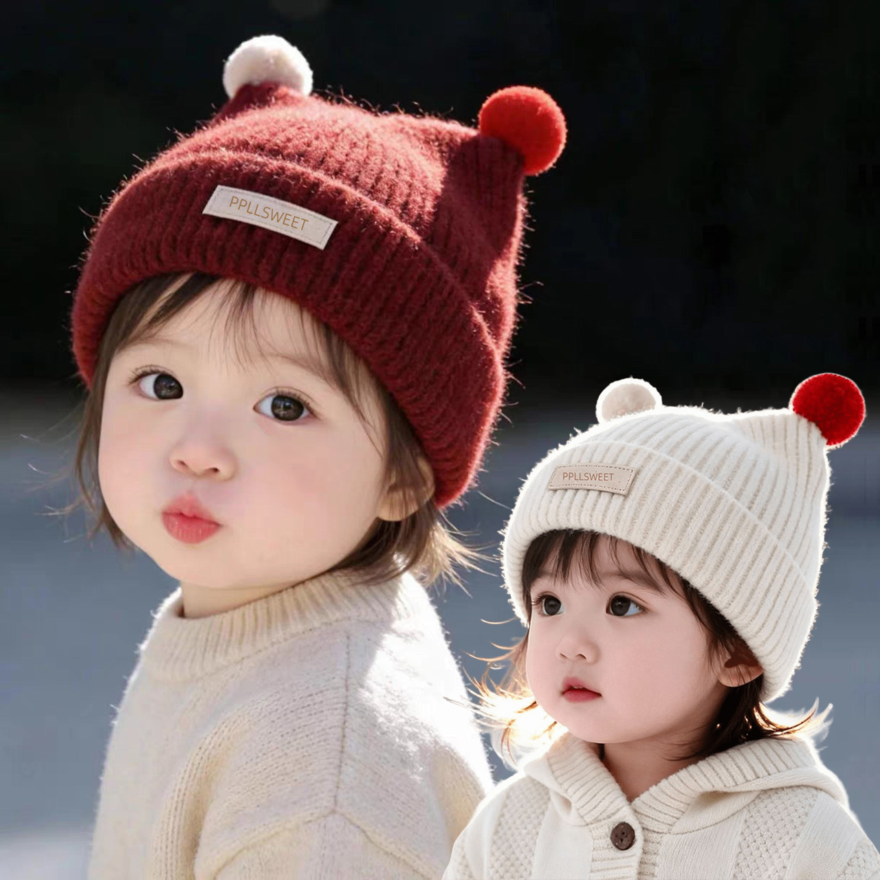 1-4Year Baby Knitted Hat Cute  - Knit Beanie Hat Warm review and price