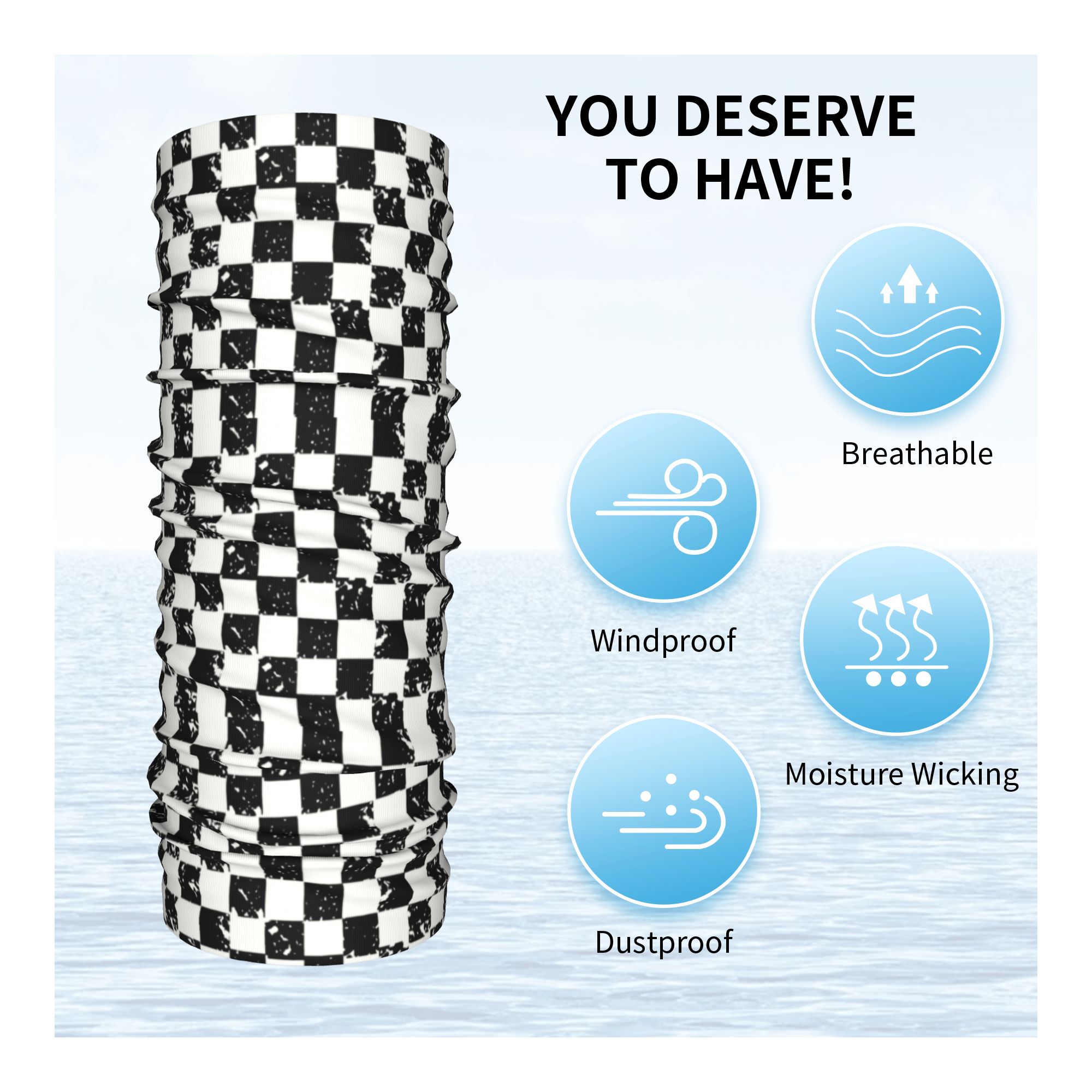 Custom Retro Checkered Flag Wi - Neck Gaiter Fleece review and price
