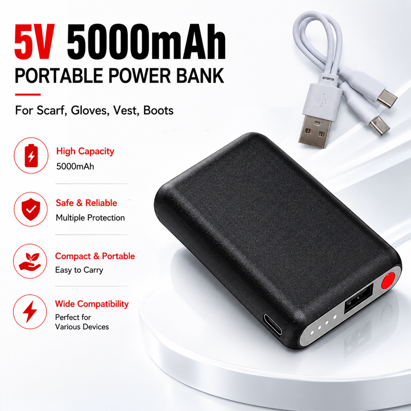 5V 5000mAh Heated Gloves Batte - Heated Vest Battery review and price