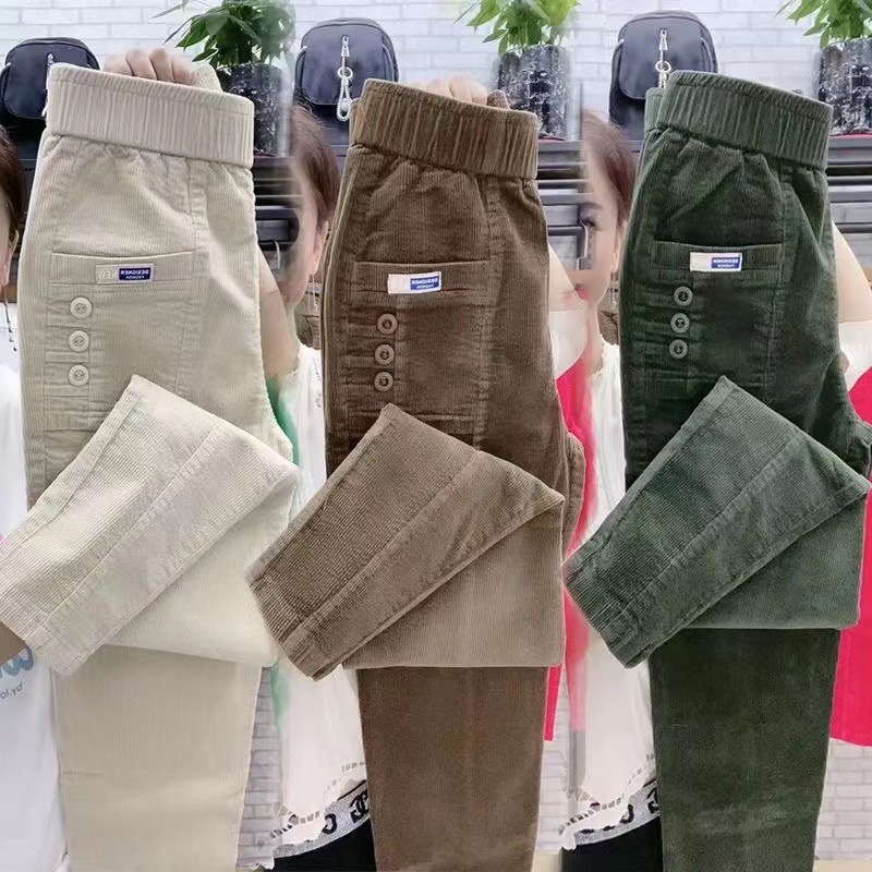 Women Warm Spring Winter Butto - Corduroy Pant Warm review and price