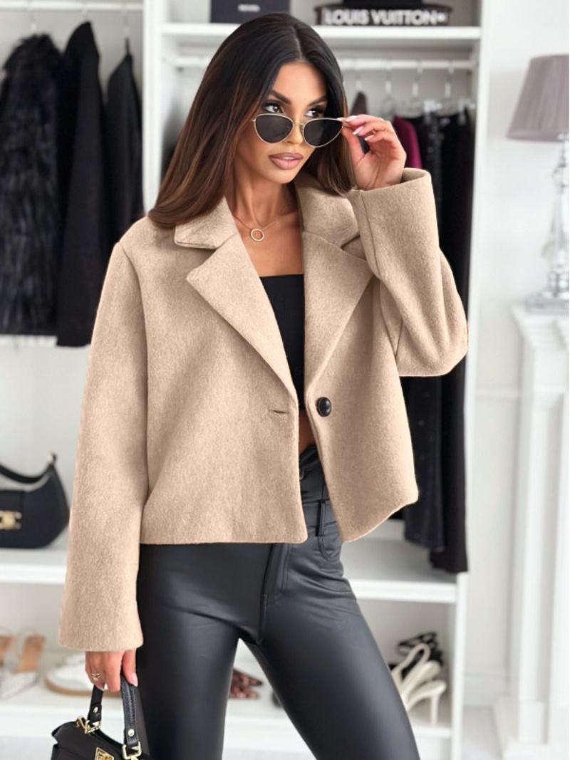Cropped Trench Coat for Women  - Wool Coat Peacoat review and price