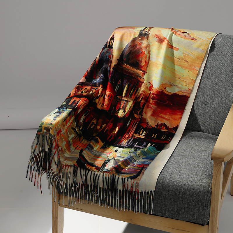 Luxury Brand Oil Painting Cash - Cashmere Pashmina Wrap review and price