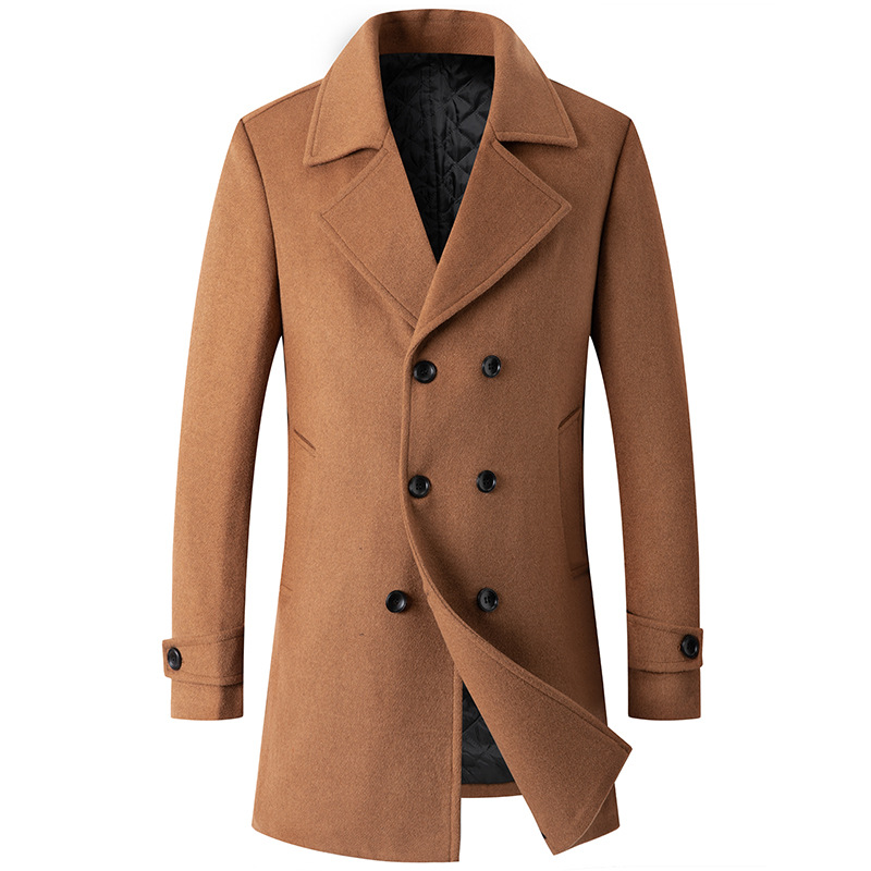 Double Breasted Coat Men Peaco - Wool Coat Peacoat review and price