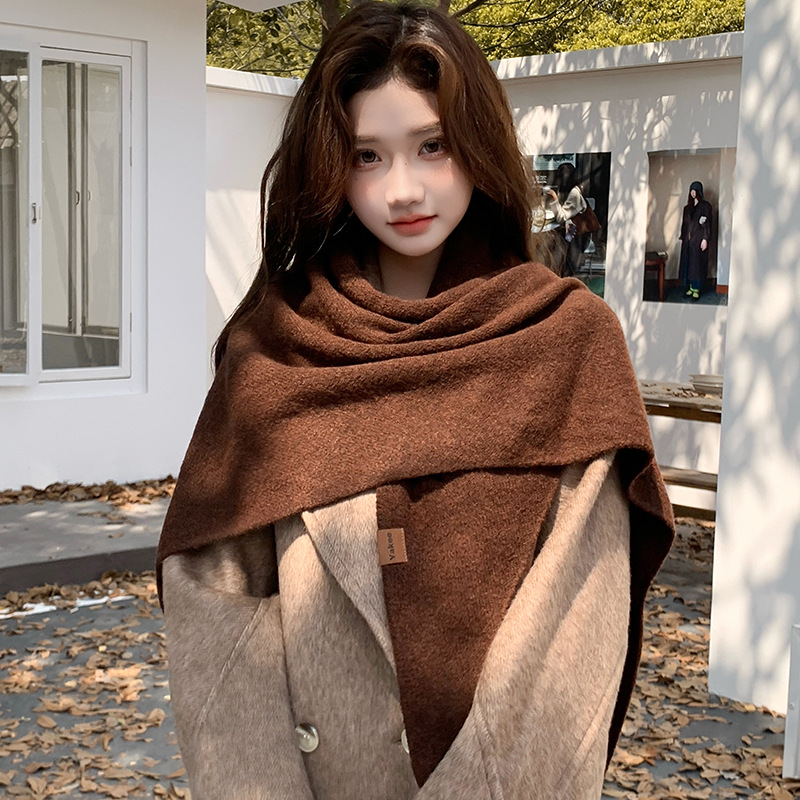 Simple Solid Color Knitted Tri - Shawl Wrap Winter review and price