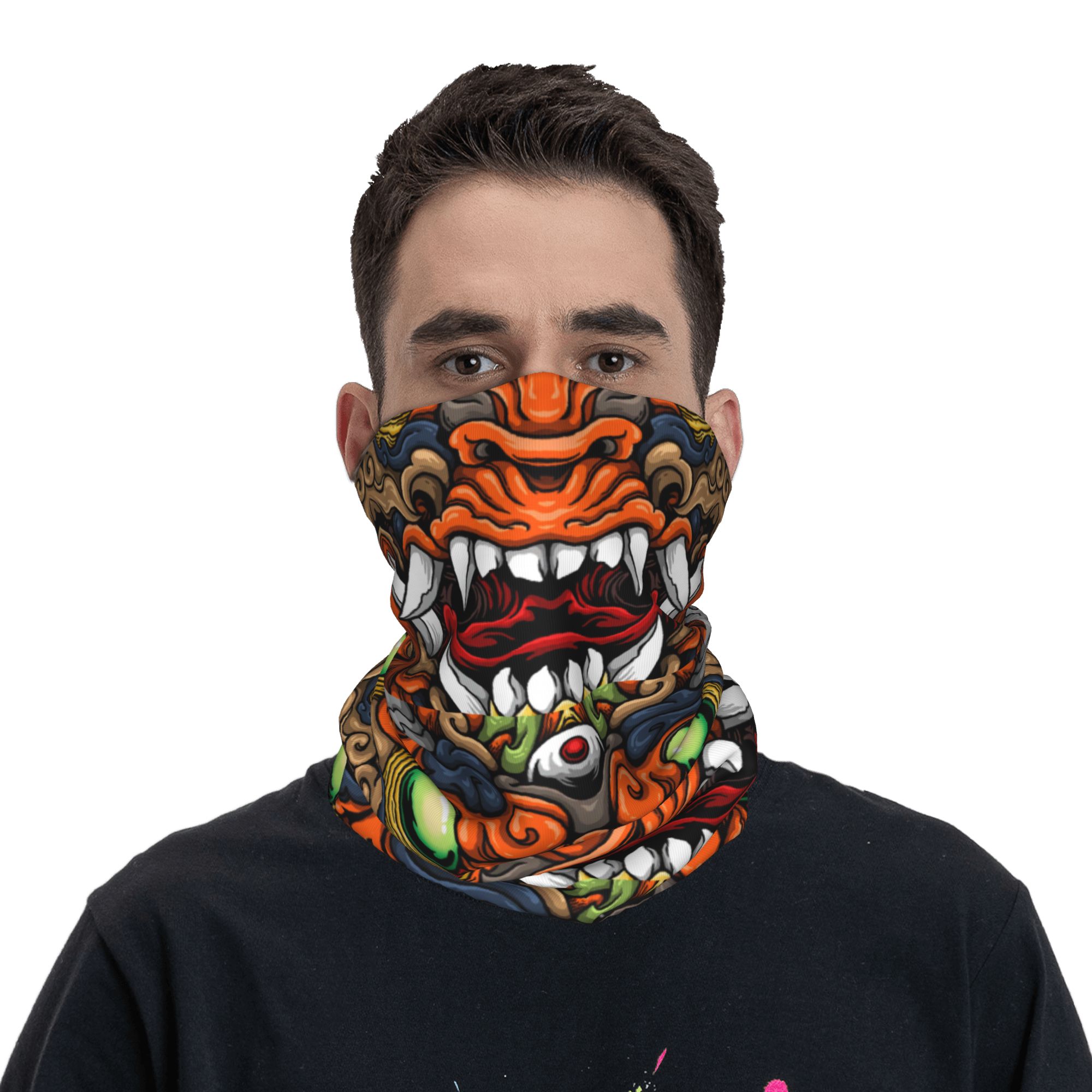 Custom Samurai Demon Oni Winte - Neck Gaiter Fleece review and price