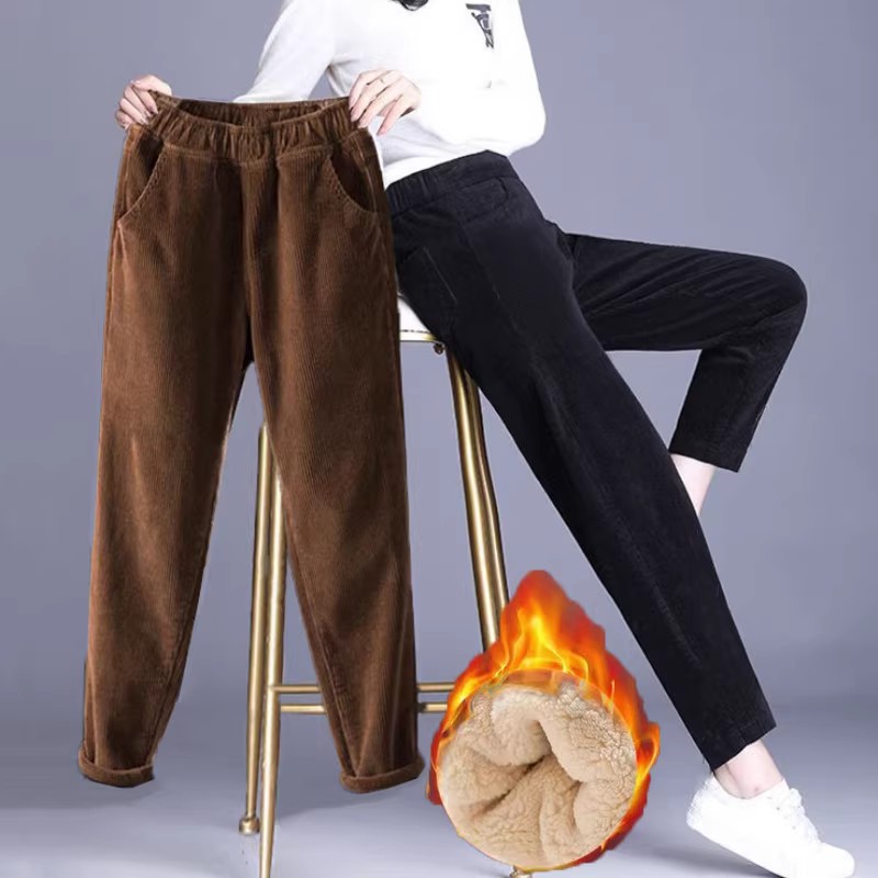 1pcs Women Autumn Winter Plush - Corduroy Pant Warm review and price