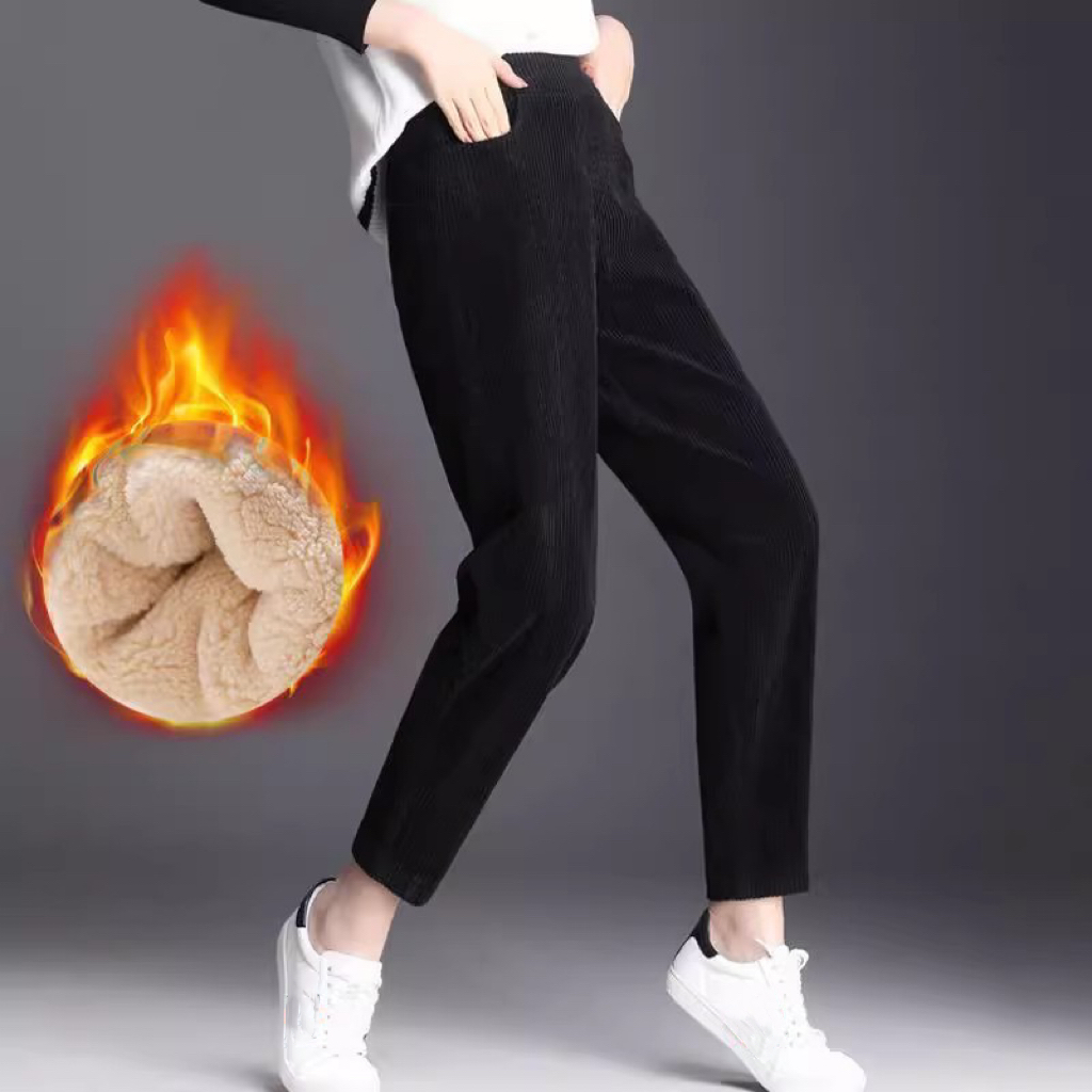 1pcs Women Autumn Winter Plush - Corduroy Pant Warm review and price